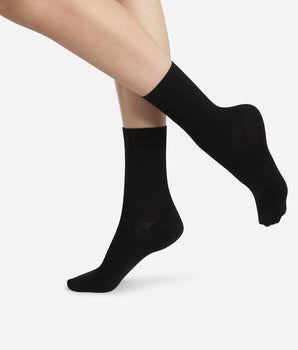 2er-Pack Damensocken aus Baumwolle schwarz - Basic Cotton