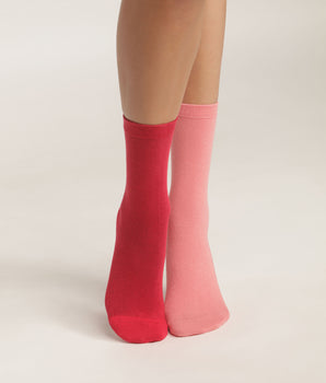 2er-Pack Damensocken aus Baumwolle in Rosa Dim