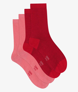 2er-Pack Damensocken aus Baumwolle in Rosa Dim