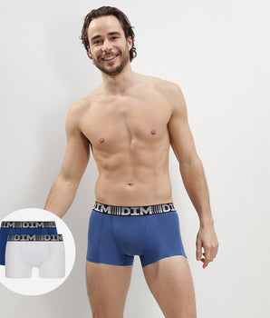 2er-Pack Anti-Transpirant-Boxershorts stahlblau/weiß - 3D Flex Air