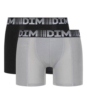 2er-Pack längere Anti-Transpirant-Boxershorts schwarz/hellgrau - 3D Flex Air