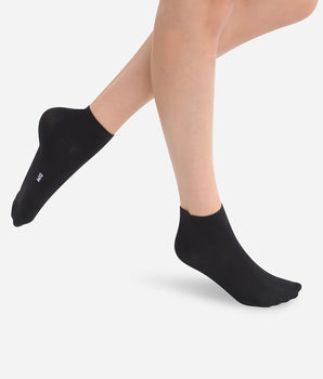 2er-Pack Damensocken aus Mikrofaser schwarz - DIM Skin