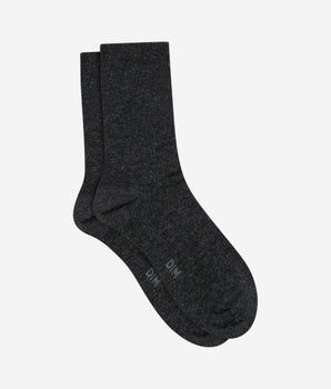 Anthrazitgraue Damensocken aus weicher Wolle mit Viskose