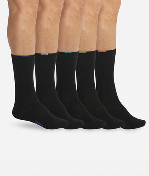 5er-Pack schwarze Herrensocken mit farbiger Markierung - EcoDIM