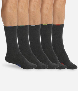 5er-Pack graue Herrensocken mit farbiger Markierung - EcoDIM