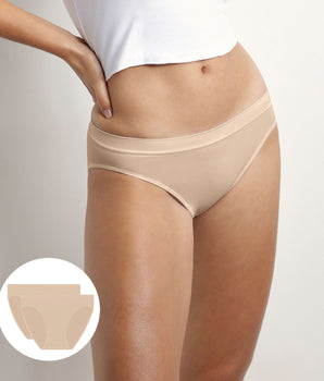 2er-Pack nahtlose Slips aus Mikrofaser nude – Pockets EcoDIM