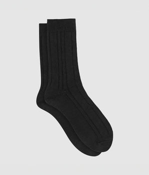 2er-Pack schwarze Herrensocken aus Viskose in Strick-Optik - DIM Bambus