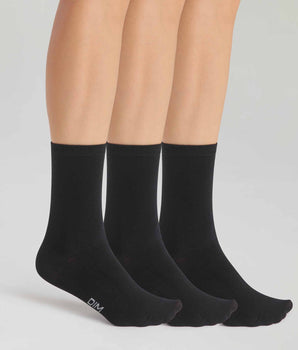 3er-Pack Damensocken aus Baumwolle schwarz - Basic Cotton