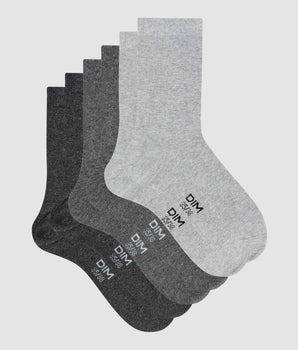 3er-Pack Damensocken aus Baumwolle hell/mittel/dunkelgrau - Basic Cotton