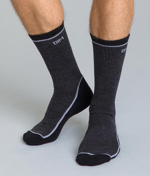 Zweifarbige Herren-Outdoor-Socken in Schwarz/Anthrazit meliert