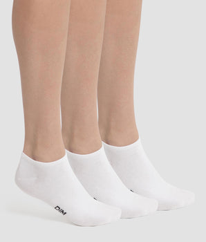 Packung mit 3 Paar kurzen Damensocken White Dim Cotton