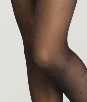 Schwarze transparente Strumpfhose 25D leicht stützend mit Pünktchen - Perfect Contention