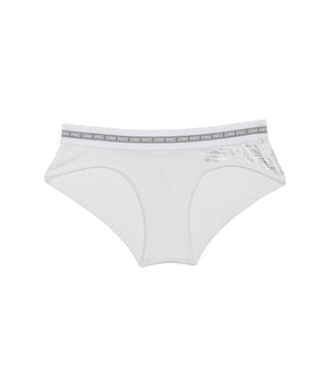 Weiße Mädchen-Shorty aus Stretch-Baumwolle mit Metallic-Print - DIM Sport