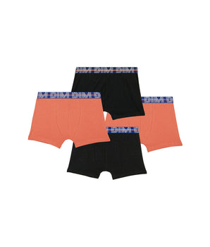 4er-Pack Jungen-Boxershorts aus Stretch-Baumwolle mit kontrastierendem Gürtel Orange EcoDim