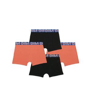 4er-Pack Jungen-Boxershorts aus Stretch-Baumwolle mit kontrastierendem Gürtel Orange EcoDim