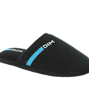 Black slippers with blue stripe for boys