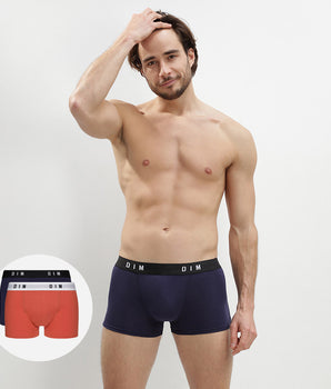 2er-Pack Boxershorts mit Retrobund blau/rot - DIM Originals