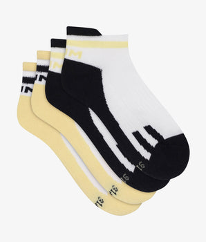 2er-Pack Unisex-Socken im Retro-Style marine/gelb - DIM Sport