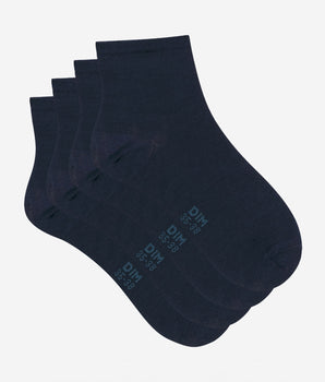 2er-Pack kurze marineblaue Damensocken aus veredelter Baumwolle