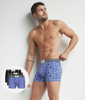 3er-Pack Boxershorts aus Stretch-Baumwolle mit Wolken-Print - DIM Vibes