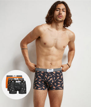 3er-Pack Boxershorts aus Stretch-Baumwolle mit Flammen-Print - DIM Vibes