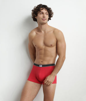 Rote Boxershorts aus gerippter Modal-Baumwolle - DIM Elegant