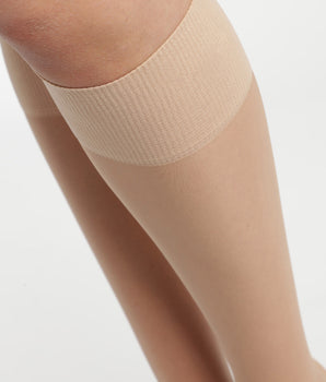 2er-Pack transparente Kniestrümpfe 20D mit Lycra® in Nude - Ultra Resist