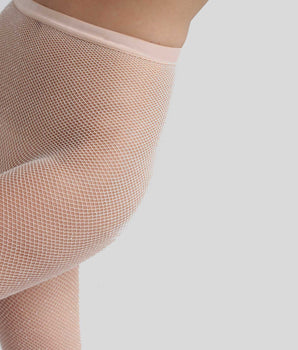 Nudefarbene Netzstrumpfhose mit silbernem Lurex - DIM Style