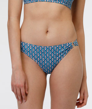 Blaue Brazilian-Bikinihose mit geometrischem Muster