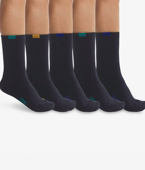 5er-Pack Kindersocken aus Baumwolle marineblau/farbig markiert - EcoDIM