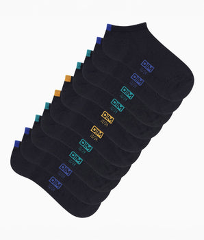 5er-Pack kurze Kindersocken aus Baumwolle marineblau/farbig markiert - EcoDIM