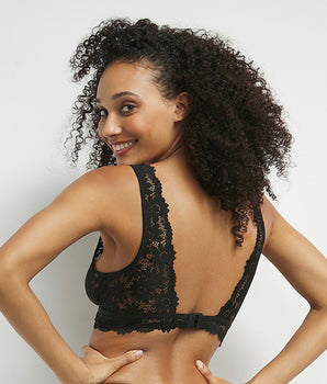 Schwarzes Bralette aus floraler Spitze - Daily Glam