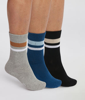 3er-Pack Herrensocken aus Baumwolle grau/blau/schwarz - EcoDIM Sport