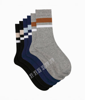 3er-Pack Herrensocken aus Baumwolle grau/blau/schwarz - EcoDIM Sport