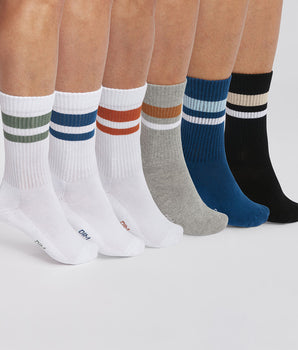 6er-Pack Herrensocken aus Baumwolle weiß/grau/blau/schwarz - EcoDIM Sport