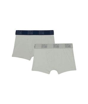 2er-Pack hellgraue Jungen-Boxershorts aus Bio-Baumwolle - DIM Skin Care