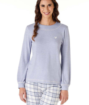 Warmes Pyjama-Set hellblau mit Flanell-Print