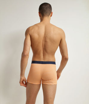 Orangefarbene Boxershorts mit Streifen - DIM Fancy