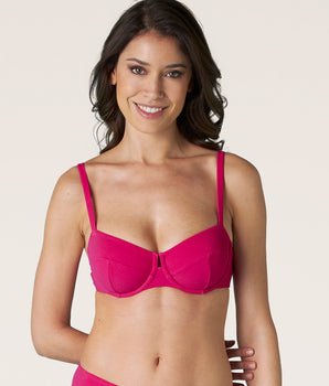 Fuchsia weicher Bikini-Oberteil mit Bügeln