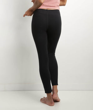 Schwarze blickdichte Damen-Leggings aus Stretch-Baumwolle - Body Touch Easy