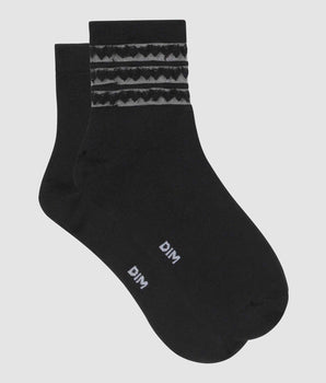 2er-Pack schwarze Damensocken aus Mikrofaser mit Herzchen - DIM Skin