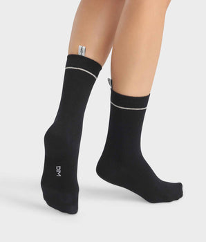 Schwarze Rippstrick-Socken aus Modal-Baumwolle - DIM Icons