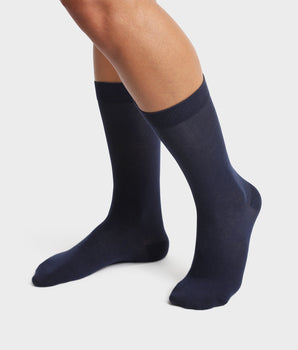 2er-Pack marineblaue Herrensocken aus Bio-Baumwolle - DIM Good