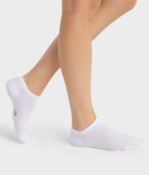 2er-Pack kurze weiße Damensocken aus Bio-Baumwolle - DIM Good