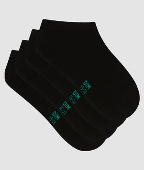 2er-Pack kurze schwarze Damensocken aus Bio-Baumwolle - DIM Good