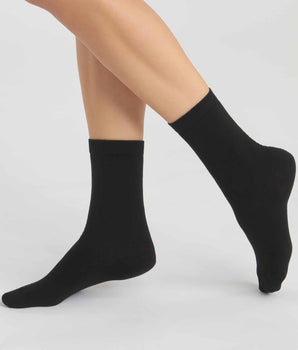 2er-Pack schwarze Damensocken aus Bio-Baumwolle - DIM Good