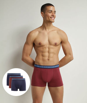 3er-Pack Herren-Boxershorts Blue Red Denim aus Bio-Baumwolle Dim Good