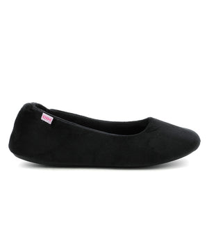 Schwarze Damenslipper im Ballerina-Stil