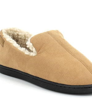 Kamelbraune Damen Slip-ons mit Teddyfutter