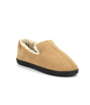 Kamelbraune Damen Slip-ons mit Teddyfutter